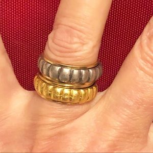 18k gold over sterling silver set  spinning rings